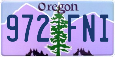 OR license plate 972FNI