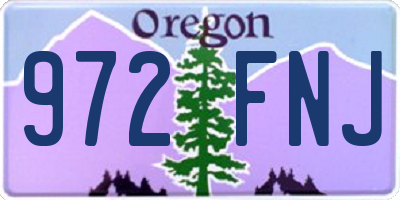 OR license plate 972FNJ