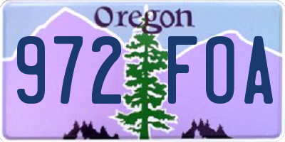 OR license plate 972FOA
