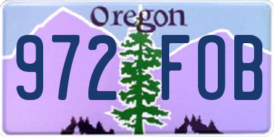 OR license plate 972FOB