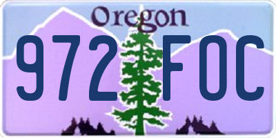 OR license plate 972FOC