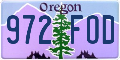 OR license plate 972FOD