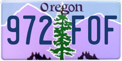 OR license plate 972FOF