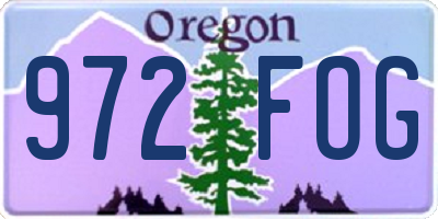 OR license plate 972FOG