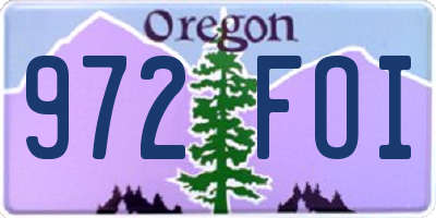 OR license plate 972FOI