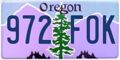 OR license plate 972FOK
