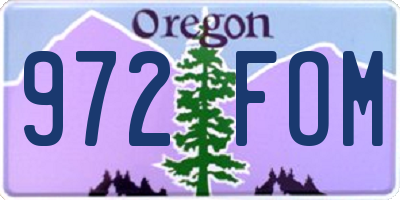 OR license plate 972FOM