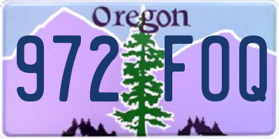 OR license plate 972FOQ