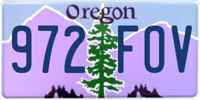 OR license plate 972FOV