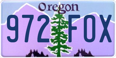 OR license plate 972FOX