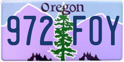 OR license plate 972FOY