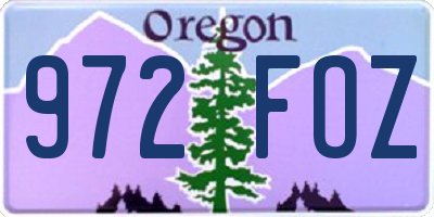 OR license plate 972FOZ