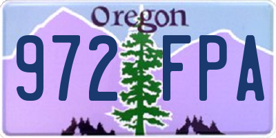 OR license plate 972FPA
