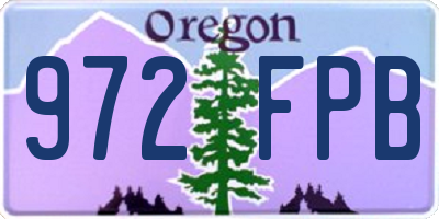 OR license plate 972FPB