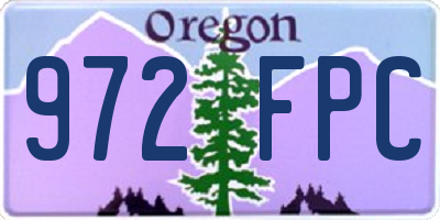 OR license plate 972FPC