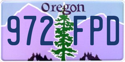OR license plate 972FPD