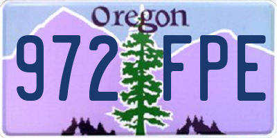 OR license plate 972FPE