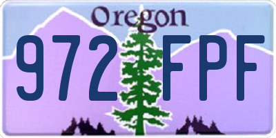 OR license plate 972FPF