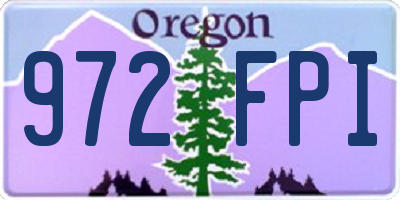 OR license plate 972FPI