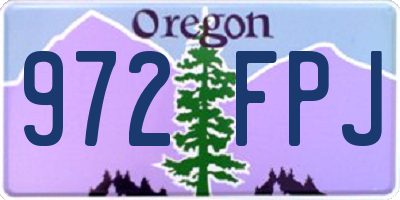 OR license plate 972FPJ