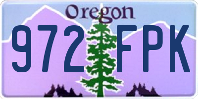 OR license plate 972FPK