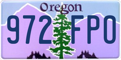 OR license plate 972FPO