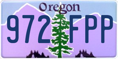 OR license plate 972FPP