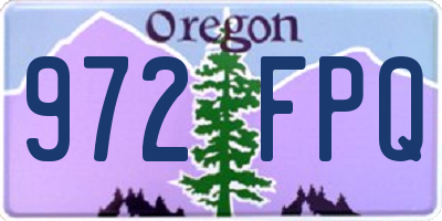 OR license plate 972FPQ