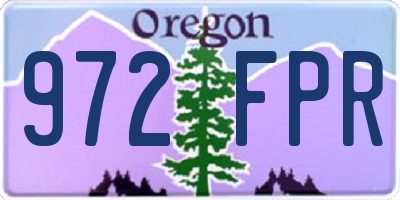 OR license plate 972FPR