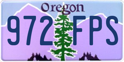 OR license plate 972FPS