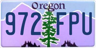 OR license plate 972FPU