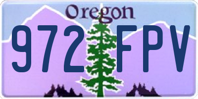 OR license plate 972FPV