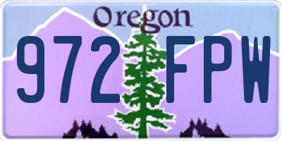 OR license plate 972FPW