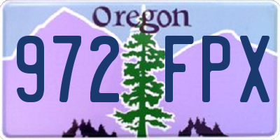 OR license plate 972FPX