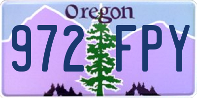 OR license plate 972FPY