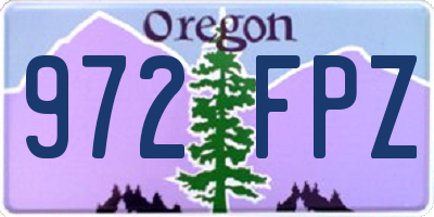 OR license plate 972FPZ