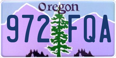 OR license plate 972FQA