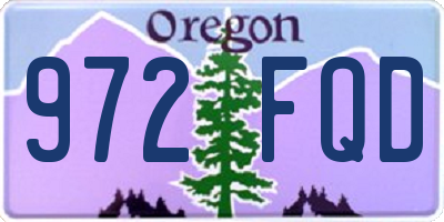 OR license plate 972FQD