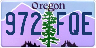 OR license plate 972FQE