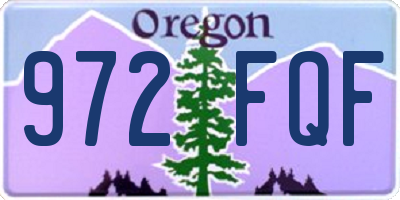 OR license plate 972FQF
