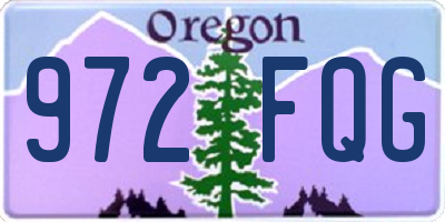 OR license plate 972FQG