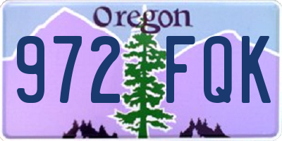 OR license plate 972FQK