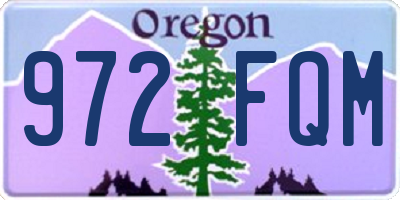 OR license plate 972FQM