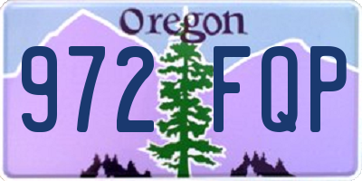 OR license plate 972FQP