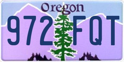 OR license plate 972FQT
