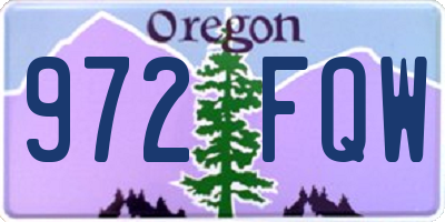 OR license plate 972FQW