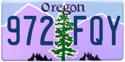 OR license plate 972FQY