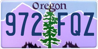 OR license plate 972FQZ