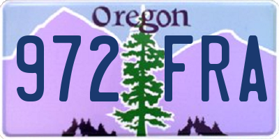 OR license plate 972FRA