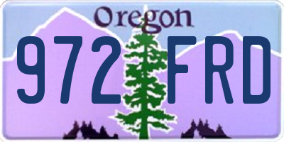 OR license plate 972FRD